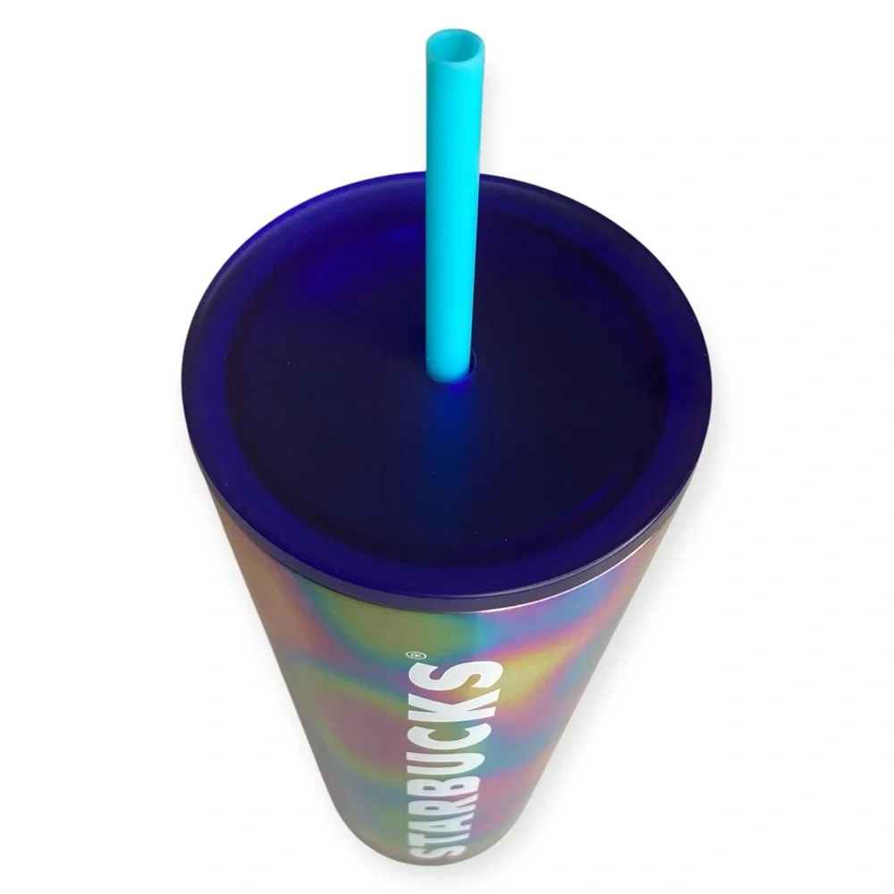 Starbucks Tumbler 2023 Rainbow Oil Slick Stainless Steel Tumbler 24 oz Venti Cup
